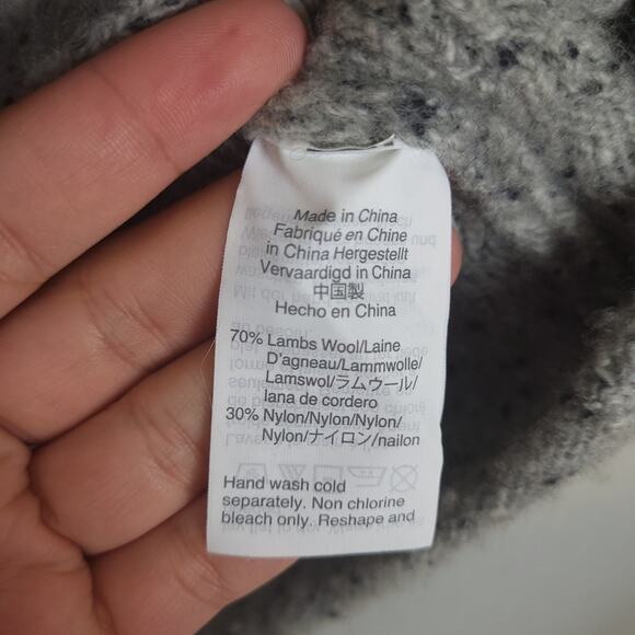 J. Crew Mercantile Women's Cardigan Large Grey Lambs Wool Peasant Lagenlook Boho - Picture 5 of 11